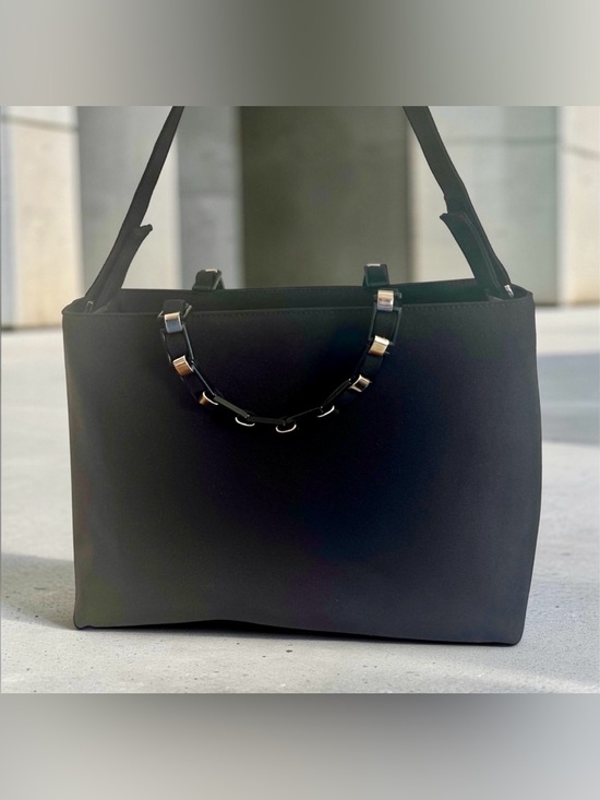 Salvatore Ferragamo Handbags - Salvatore Ferragamo Black Tote with Silver Accents